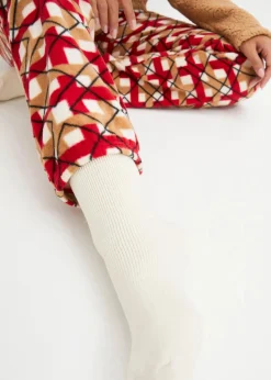 bonprix Nachhaltigere Materialien|Socken & Strumpfhosen|Thermo Frottee Socken mit Bio-Baumwolle (4er Pack) cremeweiß meliert +cappuccino meliert + rot meliert+dunkelbeere meliert