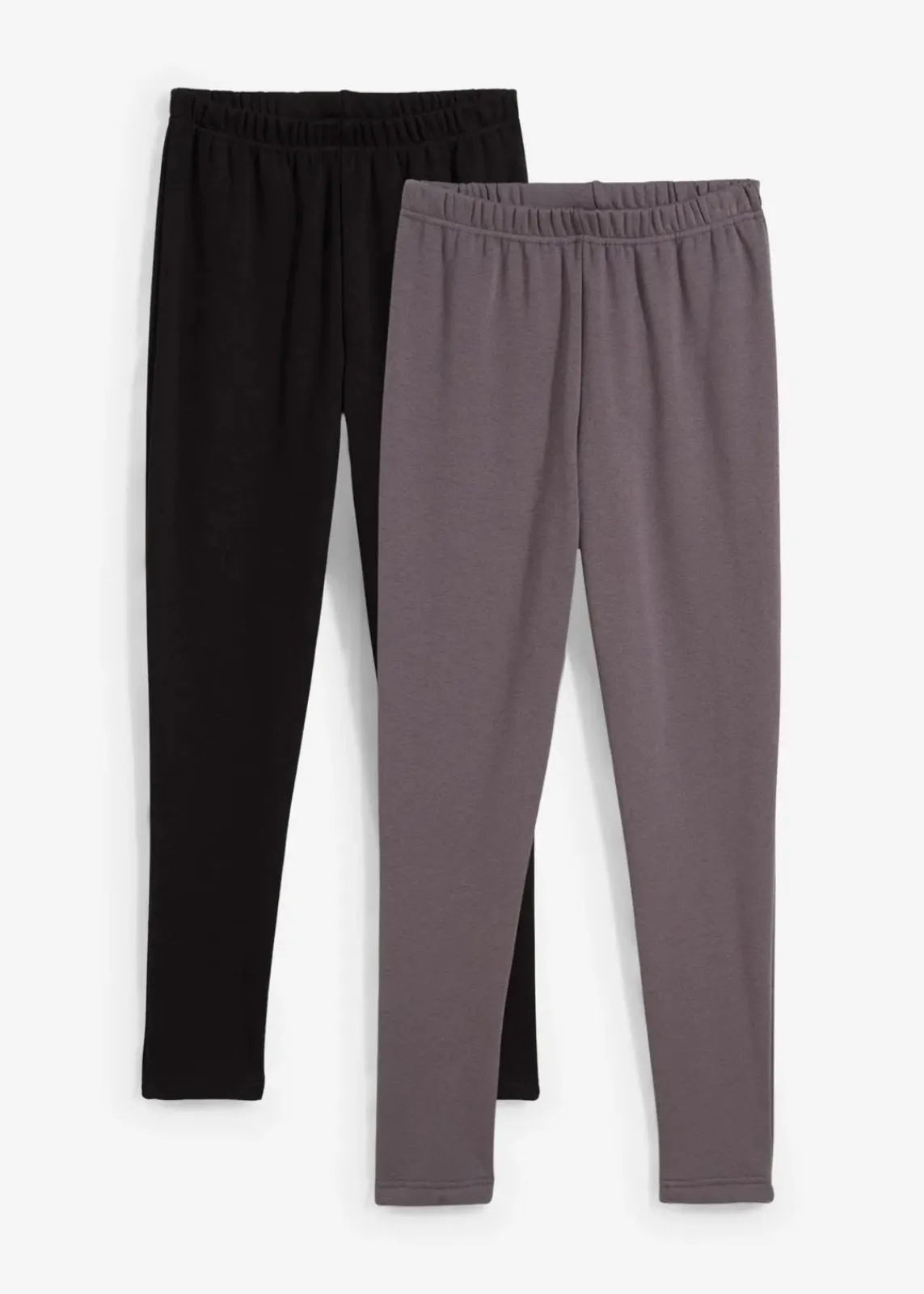 bonprix Mehrfachpacks|Jungen·Strümpfe|Thermo Funktionsleggings mit Kuschelfleece Futter (2er Pack) schwarz/schiefergrau