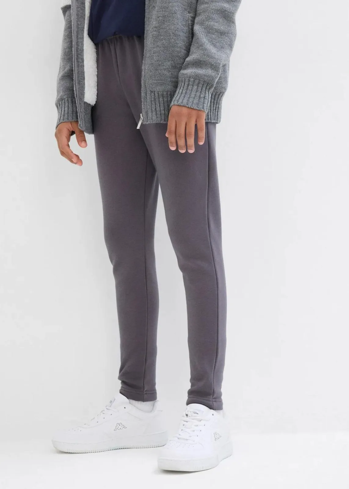 bonprix Mehrfachpacks|Jungen·Strümpfe|Thermo Funktionsleggings mit Kuschelfleece Futter (2er Pack) schwarz/schiefergrau