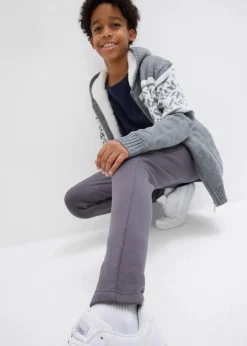 bonprix Mehrfachpacks|Jungen·Strümpfe|Thermo Funktionsleggings mit Kuschelfleece Futter (2er Pack) schwarz/schiefergrau