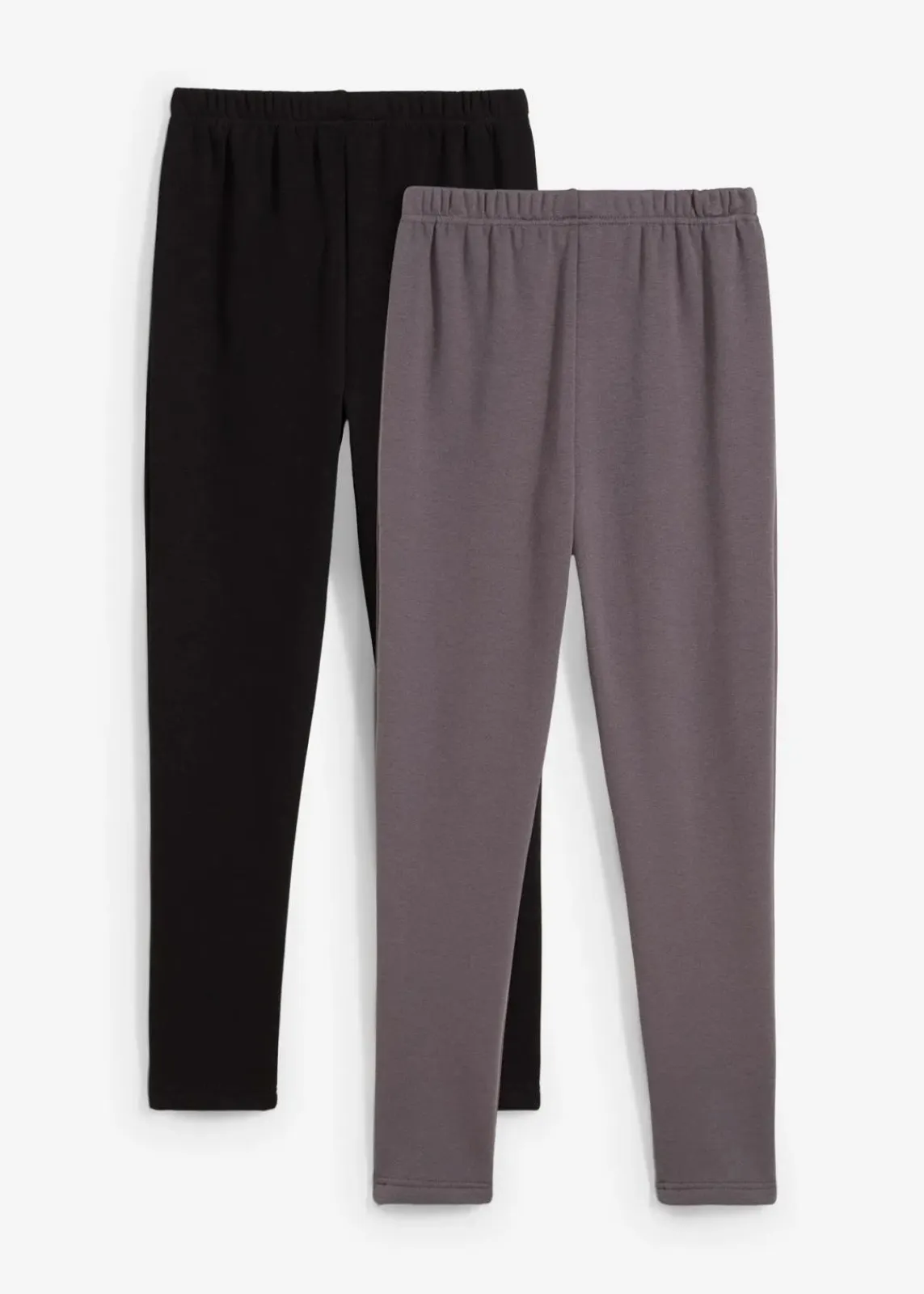 bonprix Mehrfachpacks|Jungen·Strümpfe|Thermo Funktionsleggings mit Kuschelfleece Futter (2er Pack) schwarz/schiefergrau