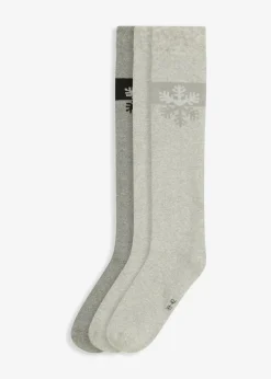 Thermo Kniestrümpfe mit weichem Innenfrottee mit Bio-Baumwolle (3er Pack)|bonprix