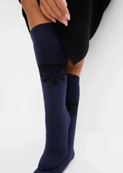 Thermo Kniestrümpfe mit weichem Innenfrottee mit Bio-Baumwolle (3er Pack)|bonprix