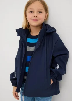 bonprix Jungen 2-8 Jahre·Jacken & Outdoor|Thermo Regenjacke mit abnehmbarer Kapuze und reflektierende Details dunkelblau