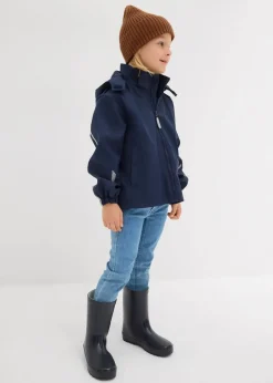 bonprix Jungen 2-8 Jahre·Jacken & Outdoor|Thermo Regenjacke mit abnehmbarer Kapuze und reflektierende Details dunkelblau