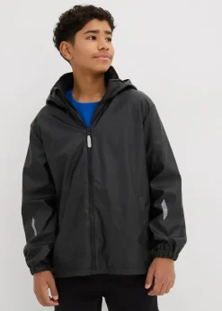 bonprix Jungen 9-16 Jahre·Jacken & Outdoor|Thermo Regenjacke mit Fleecefutter und abnehmbarer Kapuze schwarz