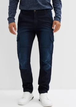 Thermo Regular Fit Cargo-Jeans mit Komfortbund und Flanellfutter, Straight|bonprix New