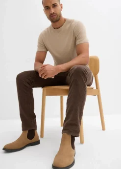 Thermo Regular Fit Schlupf-Cordhose mit Flanellfutter, Straight|bonprix New