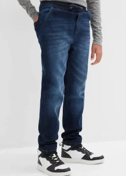 bonprix Jungen 9-16 Jahre·Bademode|Jungen 9-16 Jahre·Jacken & Outdoor|Thermo Regular Fit Schlupfjeans mit Jerseyfutter, Straight dunkelblau denim