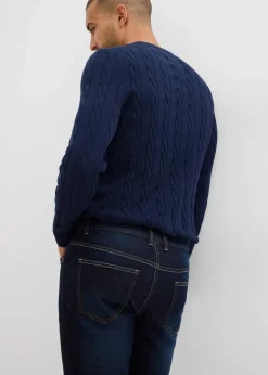 Thermo Regular Fit Stretch-Jeans mit weichem Jersey-Futter und Komfortbund, Straight|bonprix