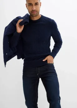 Thermo Regular Fit Stretch-Jeans mit weichem Jersey-Futter und Komfortbund, Straight|bonprix