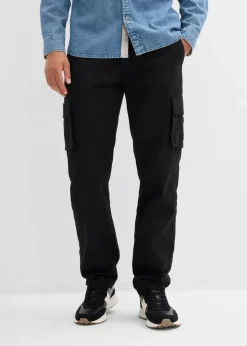 Thermo Relaxed Fit Cargohose mit Flanellfutter und Komfortbund, Straight|bonprix Outlet