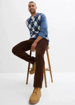 bonprix Große Größen|Outdoorbekleidung|Thermo Relaxed Fit Cordhose mit Flanellfutter, Straight braun