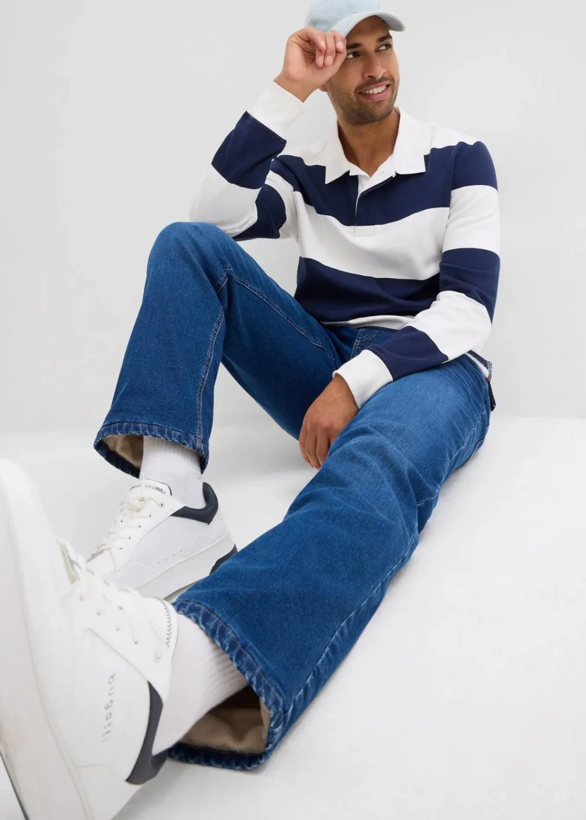 Thermo Relaxed Fit Stretch-Jeans mit Komfortbund, Straight|bonprix Discount