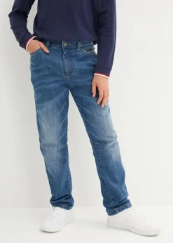 bonprix Jungen 9-16 Jahre·Bademode|Jungen 9-16 Jahre·Jacken & Outdoor|Thermo Slim-Fit-Jeans mit Flanellfutter, Tapered blue stone