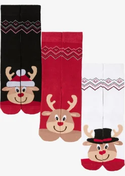 bonprix Mehrfachpacks|Jungen·Strümpfe|Thermo Socken (3er Pack) wollweiß/rot/schwarz