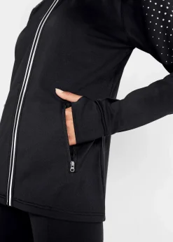 bonprix Outdoorbekleidung|Thermobekleidung|Thermo Sportjacke mit reflektierendem Druck schwarz gepunktet