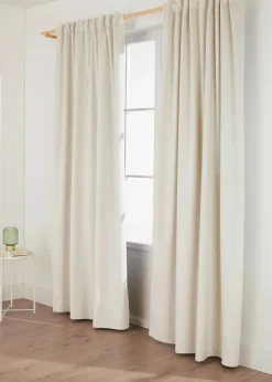 bonprix Vorhänge|Fensterverdunkelung|Thermo Verdunkelungsvorhang mit samtiger Oberfläche (1er Pack) creme