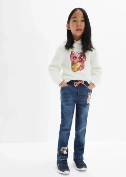 bonprix Mädchen 2-8 Jahre·Jacken & Outdoor|Mädchen 2-8 Jahre·Jeans & Hosen|Thermojeans Mid Waist blau denim