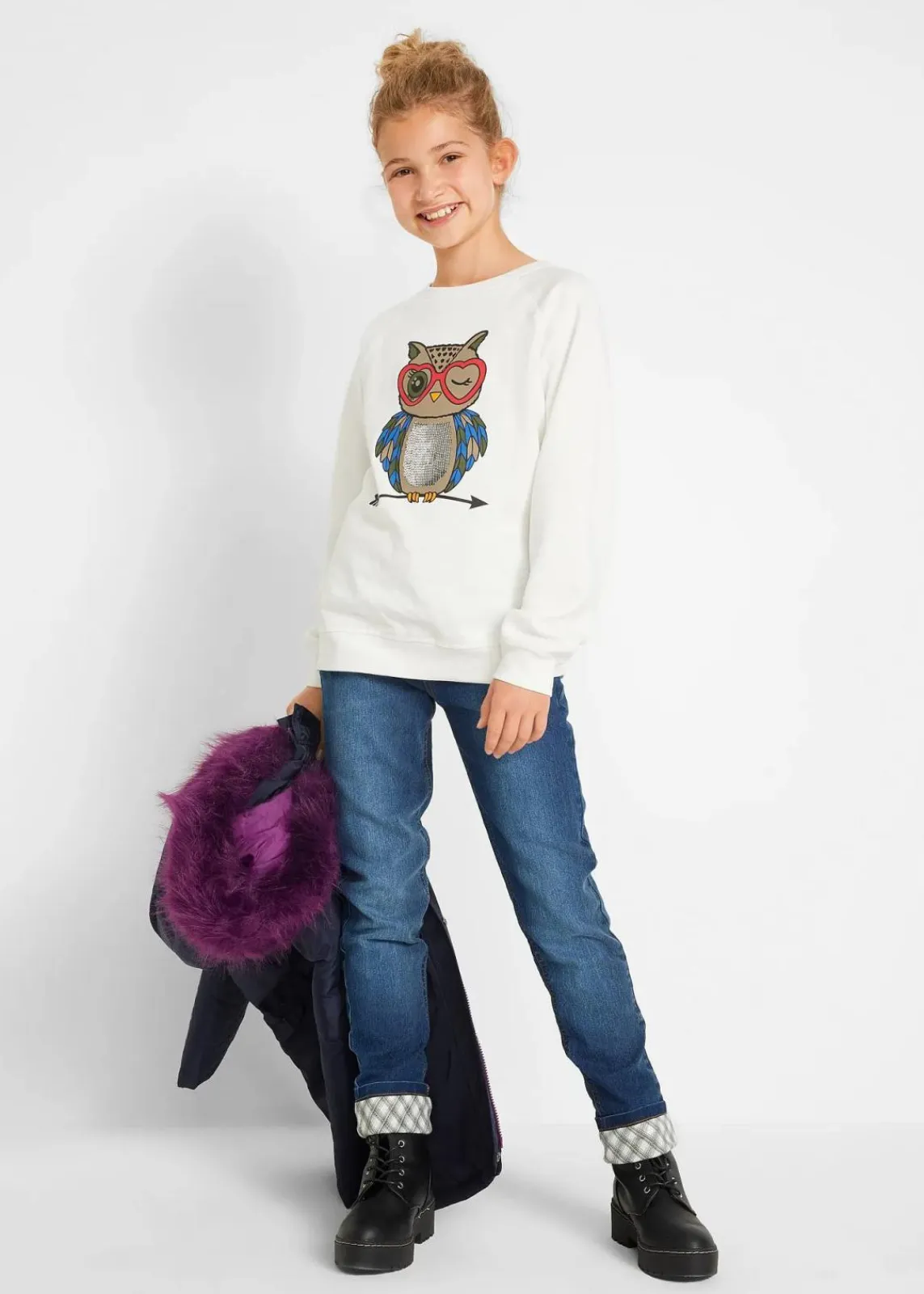 bonprix Mädchen 9-16 Jahre·Jacken & Outdoor|Mädchen 9-16 Jahre·Jeans|Thermojeans mit Flanellfutter blue stone