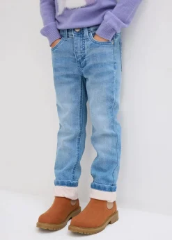 bonprix Mädchen 9-16 Jahre·Jeans|Mädchen 2-8 Jahre·Jeans & Hosen|Thermojeans mit Jerseyfutter Slim Fit hellblau denim