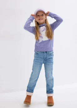 bonprix Mädchen 9-16 Jahre·Jeans|Mädchen 2-8 Jahre·Jeans & Hosen|Thermojeans mit Jerseyfutter Slim Fit hellblau denim