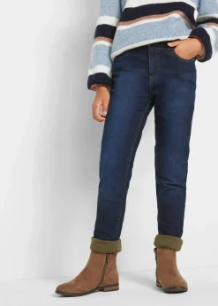 bonprix Mädchen 9-16 Jahre·Jacken & Outdoor|Mädchen 9-16 Jahre·Jeans|Thermojeans mit Jerseyfutter Mid Waist dunkelblau denim