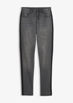 bonprix Mädchen 9-16 Jahre·Jeans|Mädchen 9-16 Jahre·Jacken & Outdoor|Thermojeans mit Jerseyfutter Mid Waist grau denim/schwarz