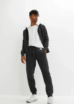 bonprix Große Größen|Outdoorbekleidung|Thermo-Jogginghose mit Kuschel-Fleece-Futter anthrazit meliert