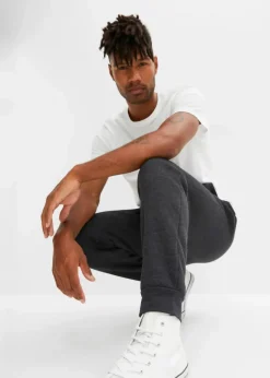 bonprix Große Größen|Outdoorbekleidung|Thermo-Jogginghose mit Kuschel-Fleece-Futter anthrazit meliert
