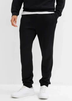 bonprix Große Größen|Basics|Thermo-Jogginghose mit praktischen Reißverschlusstaschen schwarz