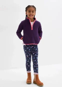 bonprix Mädchen 2-8 Jahre·Mehrfachpacks|Mädchen 2-8 Jahre·Jeans & Hosen|Thermo-Leggings (2er Pack) dunkelblau + dunkelblau geblümt