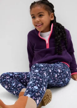 bonprix Mädchen 2-8 Jahre·Mehrfachpacks|Mädchen 2-8 Jahre·Jeans & Hosen|Thermo-Leggings (2er Pack) dunkelblau + dunkelblau geblümt