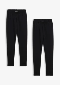 bonprix Mädchen 9-16 Jahre·Hosen & Leggings|Mädchen 9-16 Jahre·Mehrfachpacks|Thermo-Leggings (2er Pack) schwarz