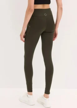Thermo-Leggings mit reflektierenden Details und Handytasche|bonprix