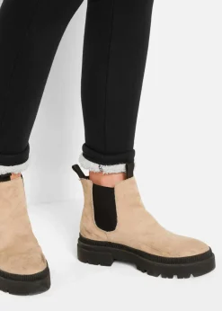 bonprix Bekleidung·Kleider|Hosen|Thermo-Leggings mit Teddyfutter schwarz