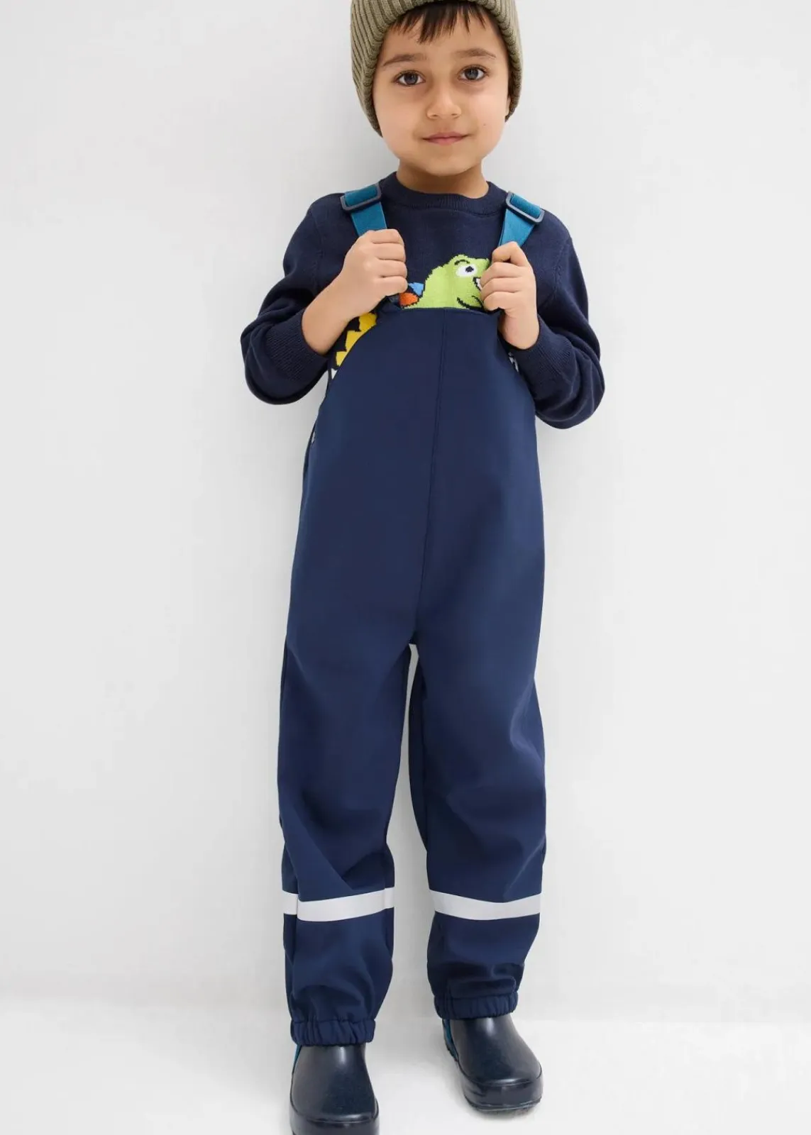 bonprix Jungen 2-8 Jahre·Jeans & Hosen|Jungen 2-8 Jahre·Jacken & Outdoor|Thermo-Softshell-Regenlatzhose, wasserabweisend dunkelblau