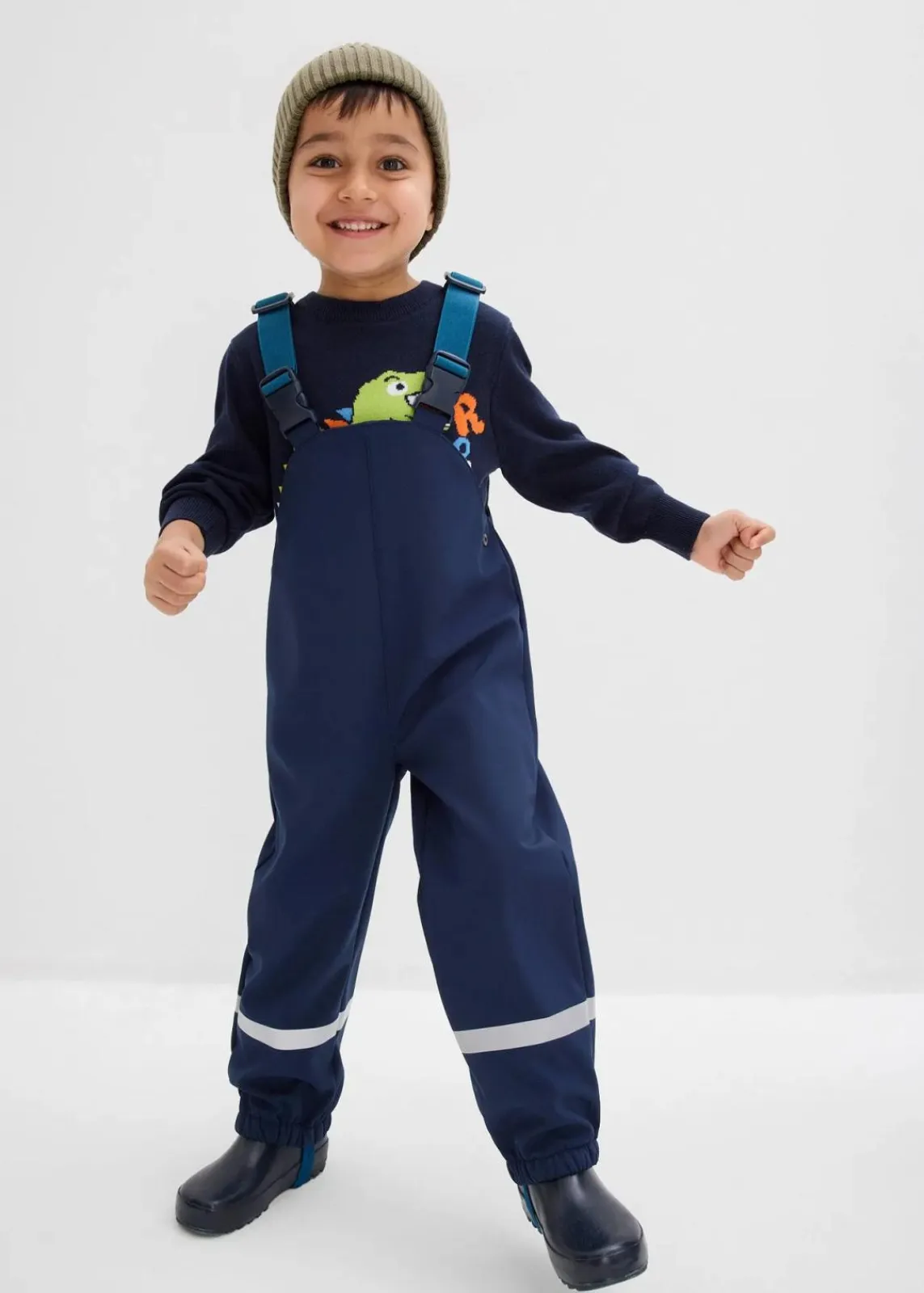 bonprix Jungen 2-8 Jahre·Jeans & Hosen|Jungen 2-8 Jahre·Jacken & Outdoor|Thermo-Softshell-Regenlatzhose, wasserabweisend dunkelblau
