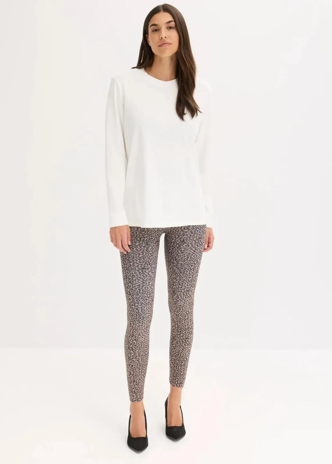 bonprix Bekleidung·Kleider|Thermounterwäsche|Thermo-Strumpfleggings braun/schwarz leo bedruckt