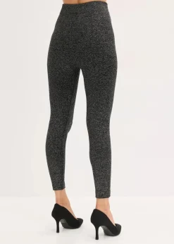 bonprix Bekleidung·Kleider|Thermounterwäsche|Thermo-Strumpfleggings aus Glitzergarn schwarz/silber