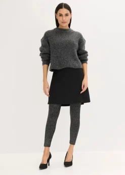 bonprix Bekleidung·Kleider|Thermounterwäsche|Thermo-Strumpfleggings aus Glitzergarn schwarz/silber