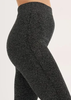 bonprix Bekleidung·Kleider|Thermounterwäsche|Thermo-Strumpfleggings aus Glitzergarn schwarz/silber