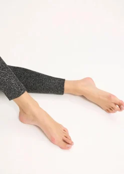 bonprix Bekleidung·Kleider|Thermounterwäsche|Thermo-Strumpfleggings aus Glitzergarn schwarz/silber