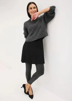 bonprix Bekleidung·Kleider|Thermounterwäsche|Thermo-Strumpfleggings aus Glitzergarn schwarz/silber