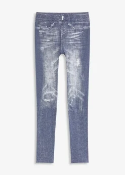 bonprix Bekleidung·Kleider|Thermounterwäsche|Thermo-Strumpfleggings mit weicher Innenseite blau jeansoptik