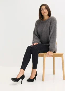 bonprix Bekleidung·Kleider|Thermounterwäsche|Thermo-Strumpfleggings mit weicher Innenseite und Hahnentrittmuster schwarz pepita bedruckt