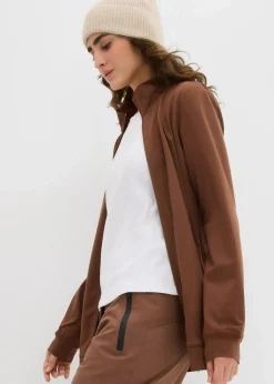 bonprix Sweat|Basics|Thermo-Sweatjacke hellbraun