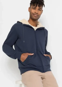 bonprix Große Größen|Outdoorbekleidung|Thermo-Sweatjacke mit Kuschel-Fleece-Futter dunkelblau