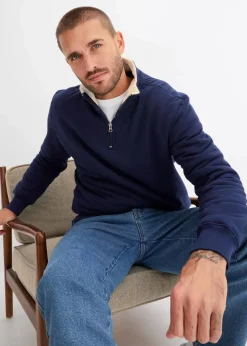 Thermo-Sweatshirt mit Troyer-Kragen, warm gefüttert|bonprix Hot