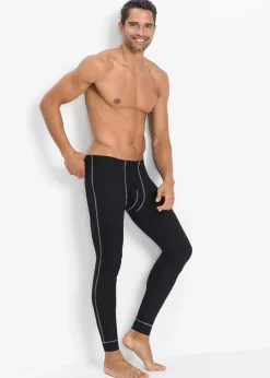 bonprix Pyjamas|Boxershorts|Thermo-Unterhose mit Eingriff schwarz